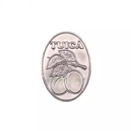 Eticheta metalica ovala Tuica, [],borcane.ro