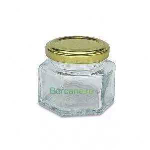 Borcan 106 ml Hexagonal TO 53 mm, [],borcane.ro