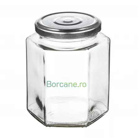 Borcan 500 ml hexagonal TO 70, [],borcane.ro