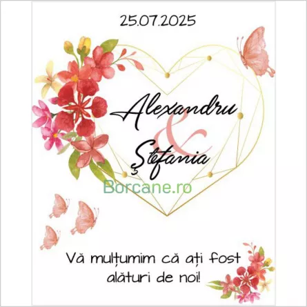 Eticheta florala inima model 04, [],borcane.ro