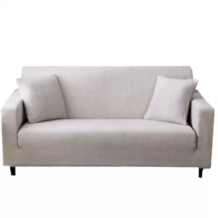Husa elastica universala pentru canapea pat cu 2 fete de perna, gri , 230 x 190 cm, [],buz.ro