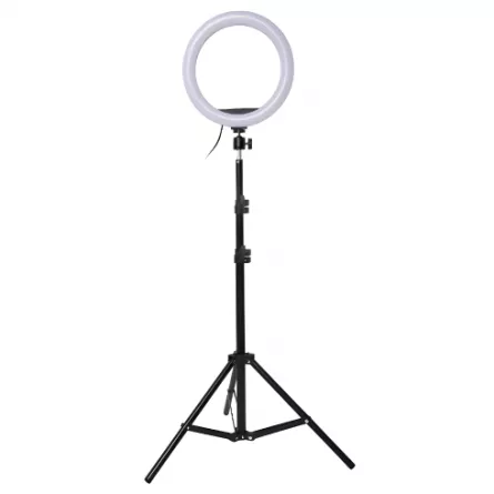 Lampa circulara profesionala Ring Light, suport telefon, telecomanda, 10 inch, 210 cm, 13 trepte de iluminare, [],buz.ro