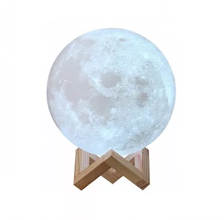 Lampa veghe Luna Moon Lamp 15 cm, imprimata 3D, reincarcabila, [],buz.ro