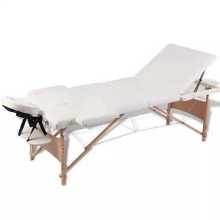 Masa, pat pentru masaj, cosmetica, portabila, inaltime reglabila 62-89 cm, cu 2 cotiere, maxim 250 kg, piele ecologica, [],buz.ro