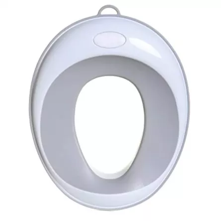 Reductor WC pentru copii, portabil, antiderapant, cu inel de prindere, gri cu alb, [],buz.ro