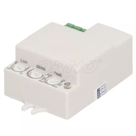Mini senzor de miscare ORNO OR-CR-214, unghi detectie 180°/360°, 1200W, 230V, IP20, alb, [],cmcshop.ro
