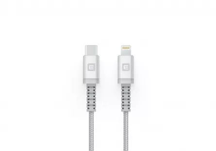 Cablu de date/incarcare Evelatus MFI08, USB - C - Lightning, incarcare rapida, 1 m, gri, [],cmcshop.ro