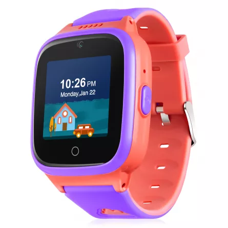 Ceas smartwatch Niceboy Watch Kids Patrol, GPS, SIM, WiFi, SOS, apeluri video, aplicatie mobila, roz, [],cmcshop.ro