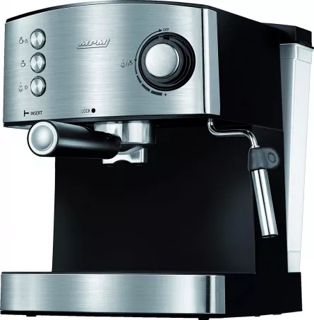 Espressor de cafea MPM MKW-06M, 850W, 20 bari, 1.7 litri, 10 g / 20 g, sistem Thermoblock, spumarea laptelui, indicatoare luminoase, otel inoxidabil, [],cmcshop.ro
