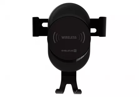 Suport auto cu incarcare wireless Evelatus WCH02, 10W, rotire 360 grade, negru, [],cmcshop.ro