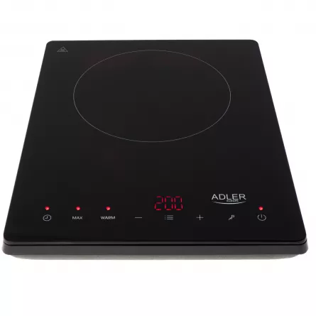 Plita cu inductie Adler AD 6513, 2000 W, tempozirator 0 - 180 min, panou tactil, afisaj LED, negru, [],cmcshop.ro
