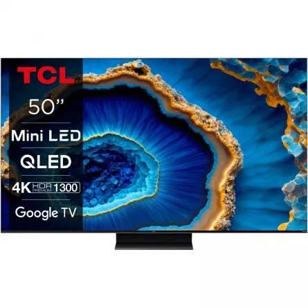 Televizor TCL MiniLed 50C805, 126 cm, Smart Google TV, 4K Ultra HD, 100hz, Clasa G (Model 2023), [],cmcshop.ro