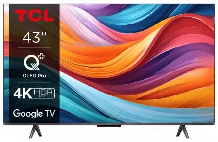Televizor TCL QLED 43T7B, 108 cm, Smart Google TV, 4K Ultra HD, Clasa F, [],cmcshop.ro