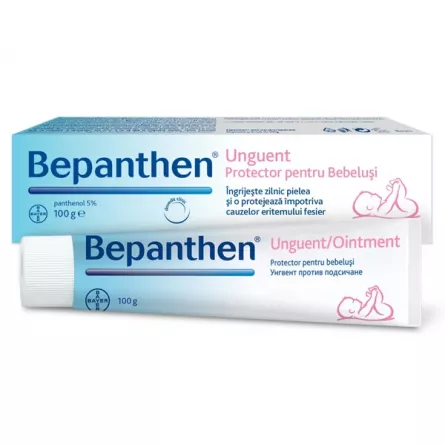 Bepanthen, unguent pentru iritatiile de scutec cu 5% panthenol, 100g, Bayer