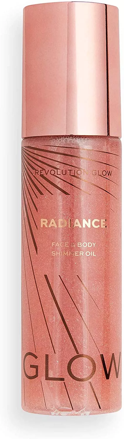 Makeup Revolution- Glow - Ulei strălucitor cu sclipici pentru față și corp - Roz