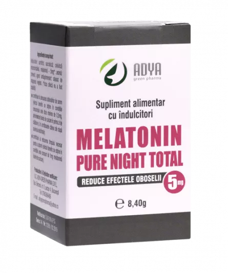 Melatonin Pure Night 5 mg, 60 comprimate, Adya Green Pharma