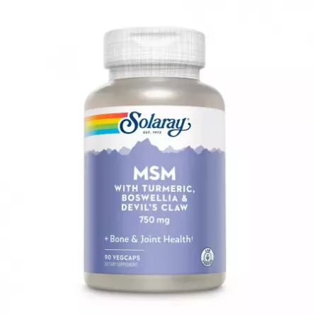 MSM Solaray, 750 mg, 90 capsule vegetale, Secom