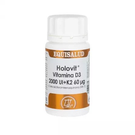 Holovit Vitamina D3 2000 UI + K2 60 µg 50 capsule, [],dddrugs.ro