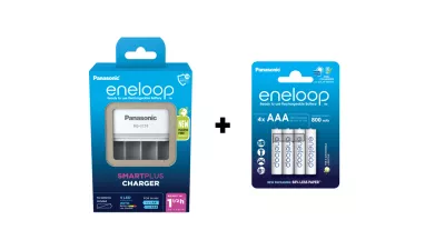 Incarcator Eneloop Smart & Quick + 4x Acumulatori Eneloop 800mAh AAA R3