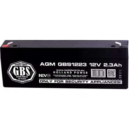 Acumulator 12V Sisteme Alarma, Dimensiuni 178 x 34 x 60 mm, Baterie 12V 2.3Ah F1, TED Electric GBS