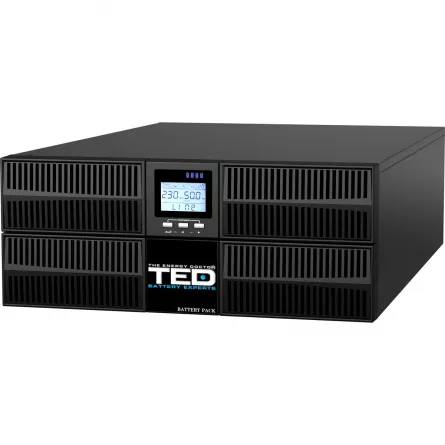 UPS Rackabil 4U 6000VA 6000W Monofazat, Online cu Dublă Conversie si Management, Utilizeaza 16 Acumulatori 12V/7Ah, TED Electric