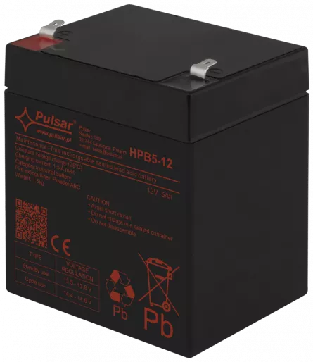 Acumulator 12V/5Ah Pulsar HPB5-12, [],high-security.ro