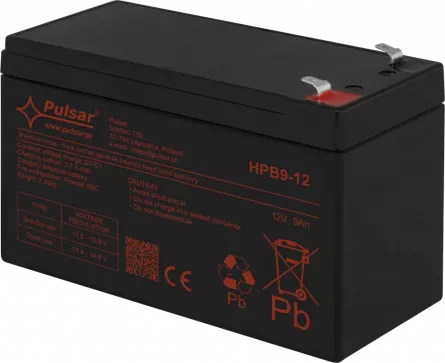 Acumulator 12V/9Ah Pulsar HPB9-12, [],high-security.ro