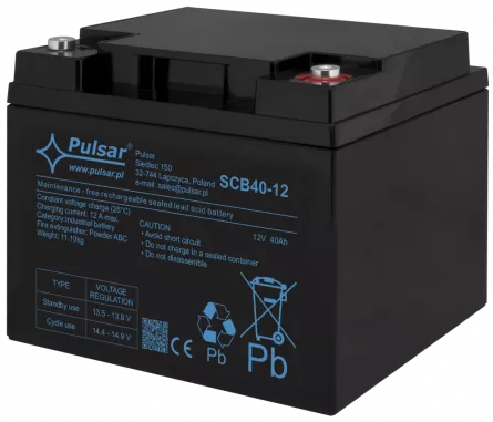 Acumulator 40Ah/12V Pulsar SCB40-12, [],high-security.ro