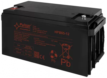 Acumulator 65Ah/12V Pulsar HPB65-12, [],high-security.ro