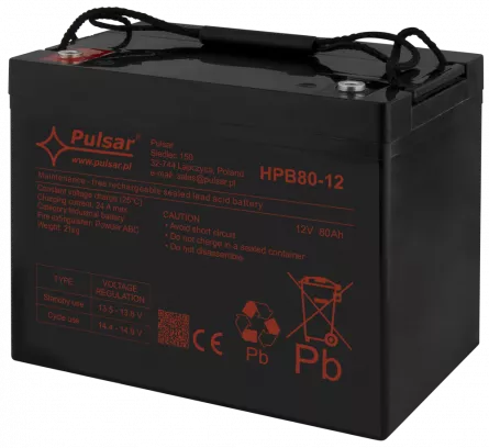 Acumulator 80Ah/12V Pulsar HPB80-12, [],high-security.ro
