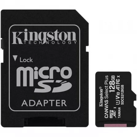 Card MicroSD KINGSTON, 128 GB 128GB,microSDXC, clasa 10 SDCS3/128GB, [],high-security.ro
