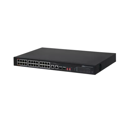 Switch 24 porturi PoE și 2 porturi uplink, fără management PFS3226-24ET-240, [],high-security.ro