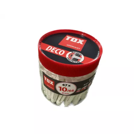 Dibluri plastic fără șurub DIB TOX DECO-10X66 mm, pachet 47 bucăți, [],high-security.ro