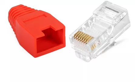 Mufă RJ45 CAT 5 + manson AM- RJ45C5, [],high-security.ro