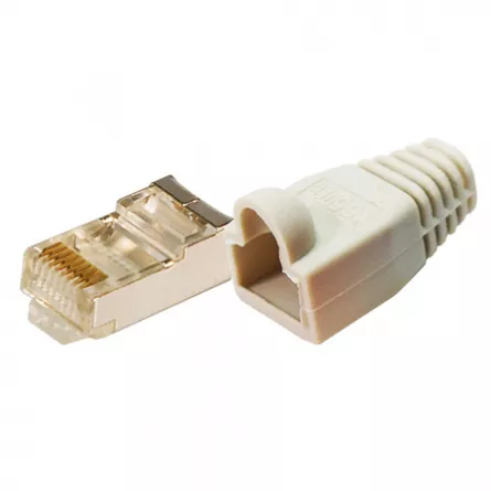 Mufă RJ45 CAT 6 + manson AM-RJ45C6, [],high-security.ro