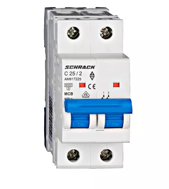 Întrerupător automat modular monofazic (MCB) AMPARO 6kA, C 25A, 2-poli AM617225, [],high-security.ro