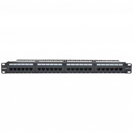 Patch panel echipat Cat6 UTP, 1U, 24 de porturi BH-07-00110-015-00-02, [],high-security.ro