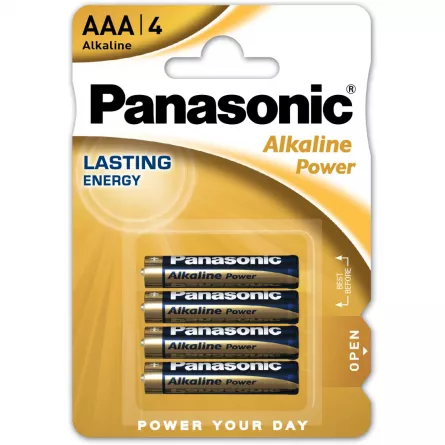 Set 6 baterii PANASONIC BAT-LR03/P-B4-Baterie alcaline 1,5V, AAA BAT-LR03/P-B4, [],high-security.ro