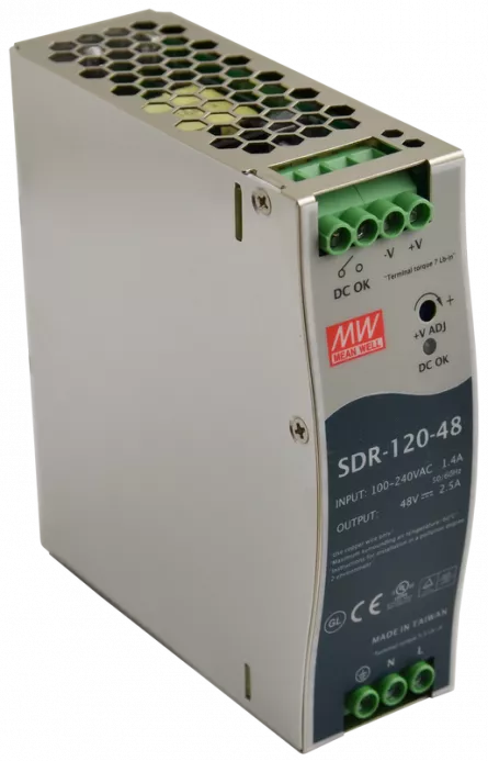 Sursă de alimentare pe șină DIN SDR 48V/120W/2.5A SDR-120-48, [],high-security.ro