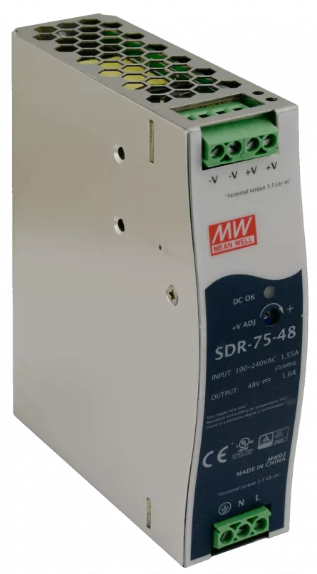 Sursă de alimentare pe șină DIN SDR 48V/75W/1.6A SDR-75-48, [],high-security.ro