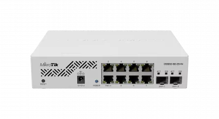 Switch 10 porturi MIKROTIK 8 poturi gigabit + 2 porturi SFP CSS610-8G-2S-IN, [],high-security.ro