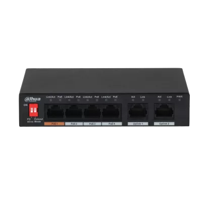 Switch 4 porturi Poe+ 2 porturi upload PFS3006-4ET-60-V2, [],high-security.ro