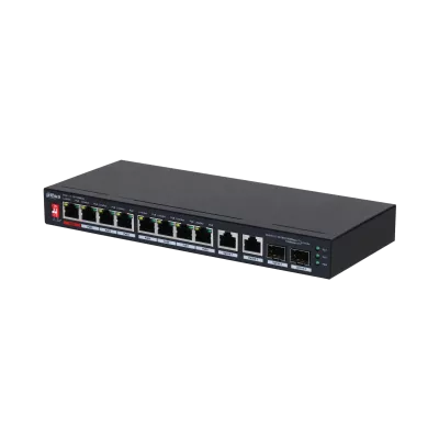 Switch 8 porturi PoE + 2 porturi uplink, fără management PFS3210-8ET2GF-96, [],high-security.ro
