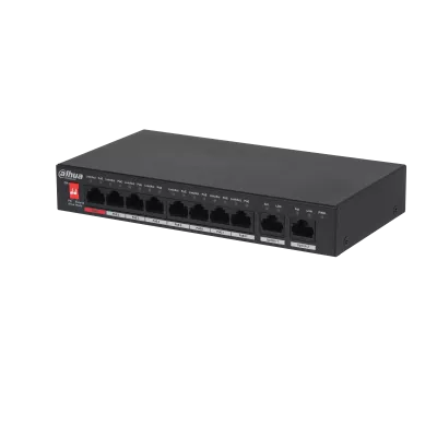 Switch 8 porturi PoE + 2 porturi uplink, fără management PFS3010-8ET-96-V2, [],high-security.ro
