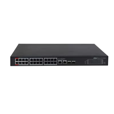 Switch gigabit fără management 24 porturi PoE, 2 porturi uplink, 2 porturi SFP PFS3228-24GT-360, [],high-security.ro