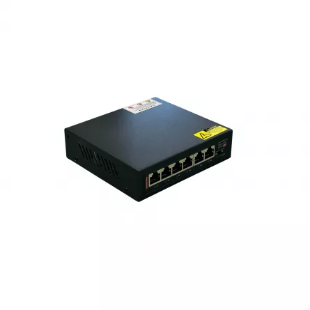 Switch PoE 6 porturi, 4 porturi Poe + 2 porturi uplink B-HIGH BH-S0004EP-2E, [],high-security.ro