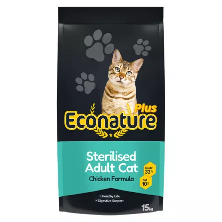 Econature Plus Hr. Uscata cu Pui pt. Pisici Sterilizate 15kg, [],https:shop.interpet.ro