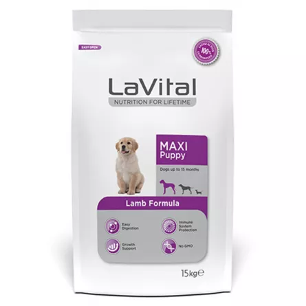LaVital Hr. Uscata cu Miel pt. Caine Junior Maxi 15kg, [],https:shop.interpet.ro