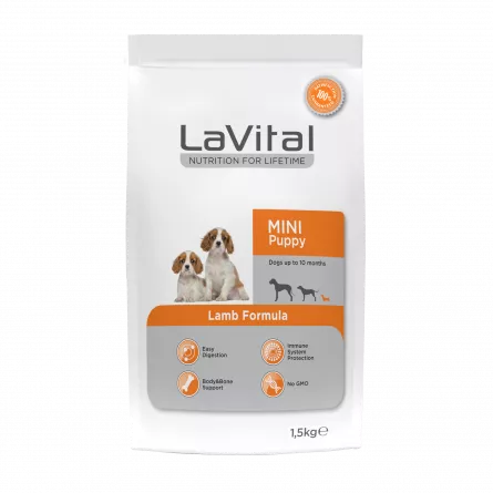 LaVital Hr. Uscata cu Miel pt. Caine Junior Mini 1.5kg, [],https:shop.interpet.ro