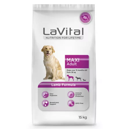LaVital Hr. Uscata cu Miel pt. Caine Maxi Adult 15kg, [],https:shop.interpet.ro